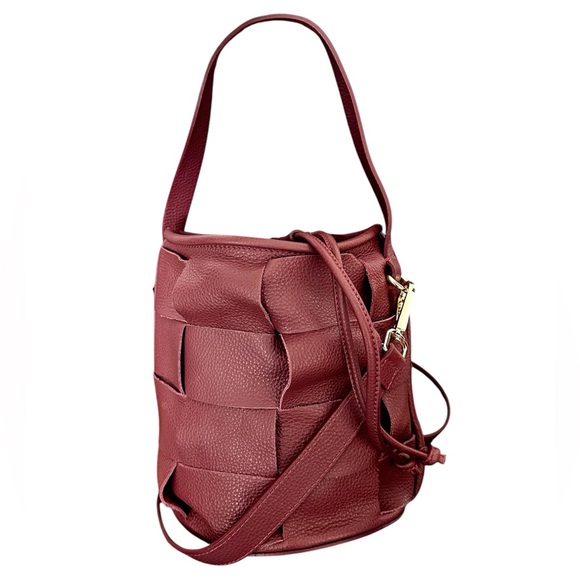 Lia Numa EUC Italian Leather Bucket Bag - Picture 1 of 8